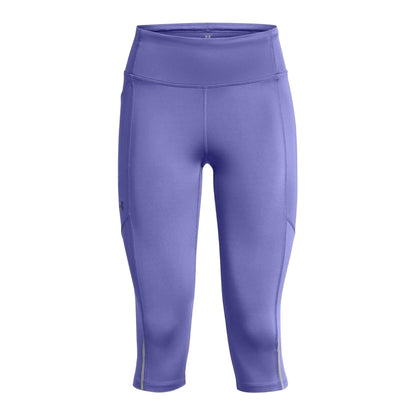 Purple - Front - Under Armour Womens-Ladies Launch Capri