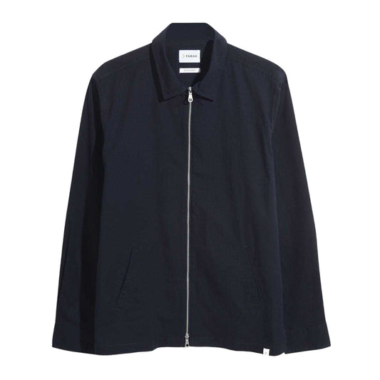 True Navy - Front - Farah Mens Full Zip Regular Long-Sleeved Jacket