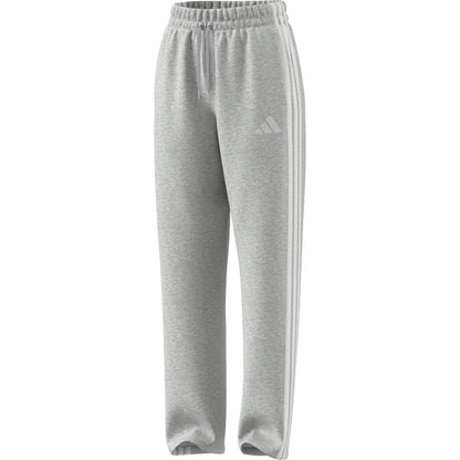 Medium Grey - Side - Adidas Womens-Ladies Essentials Wide Leg Jogging Bottoms