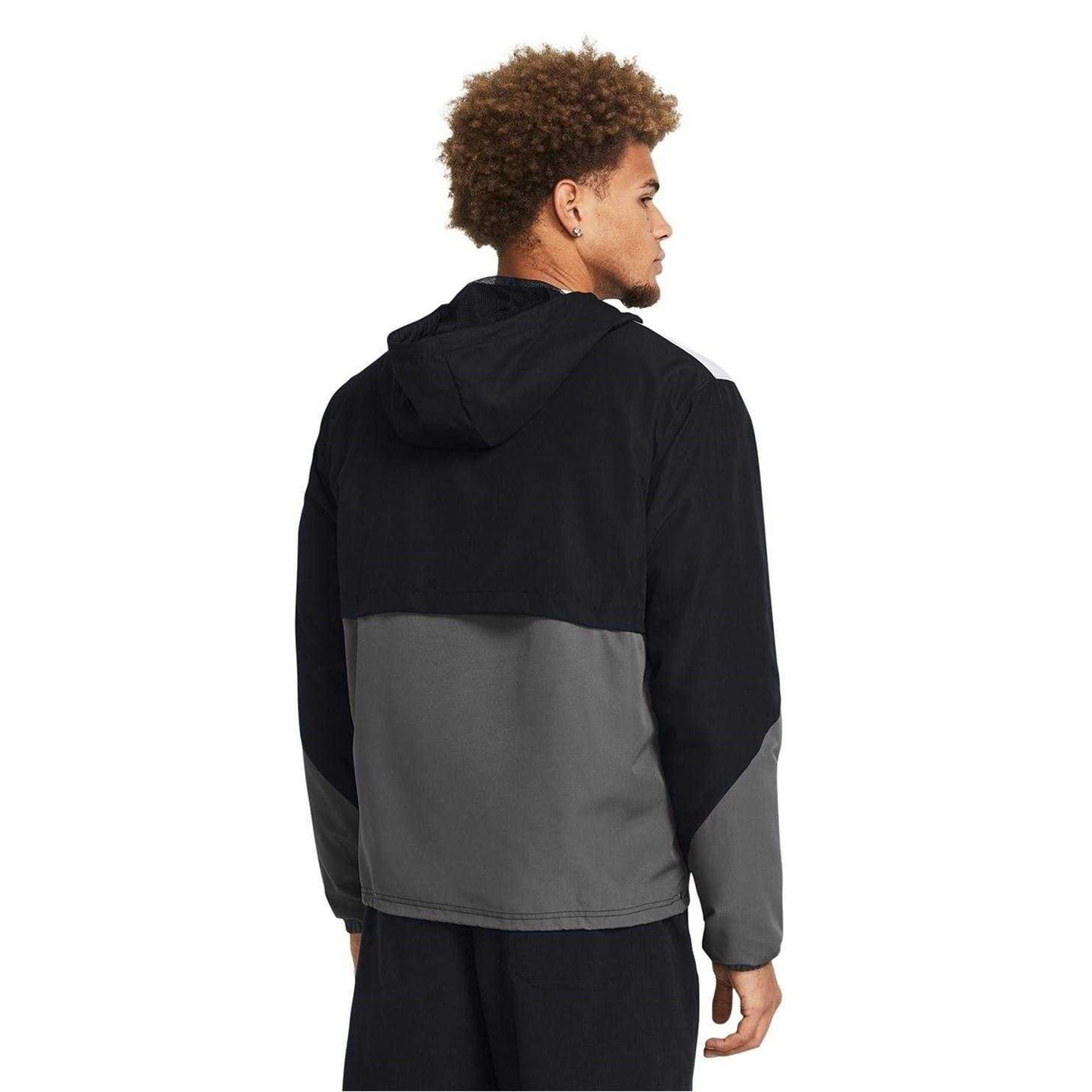 Black - Back - Under Armour Mens Legacy Hooded Windbreaker