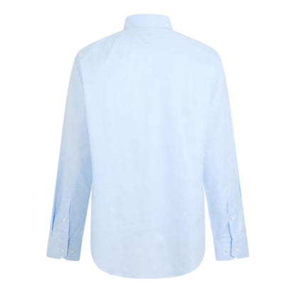 Blue - Back - Boss Mens Joe Oxford Spread Collar Long-Sleeved Formal Shirt