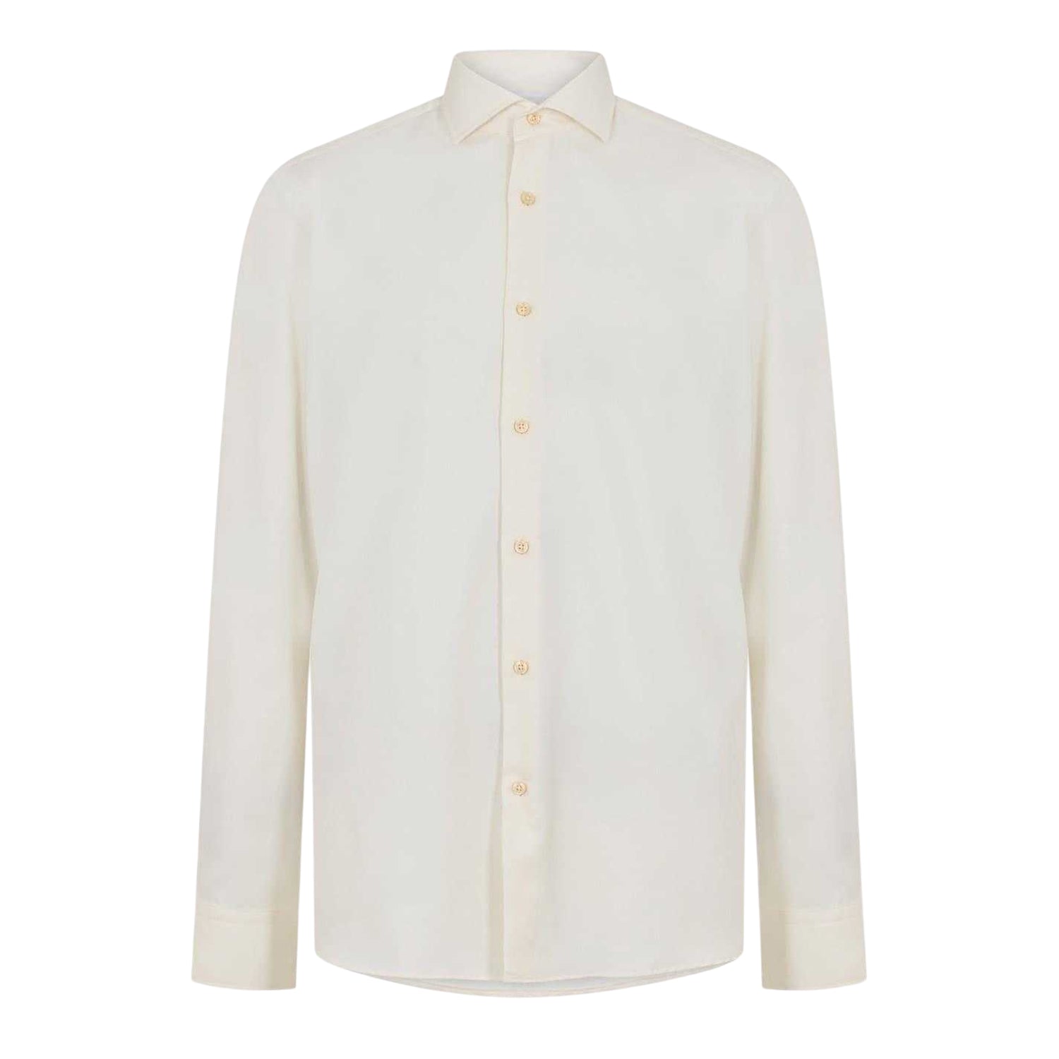 White - Front - Boss Mens Joe Oxford Spread Collar Long-Sleeved Formal Shirt