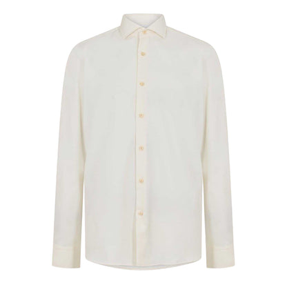 White - Front - Boss Mens Joe Oxford Spread Collar Long-Sleeved Formal Shirt