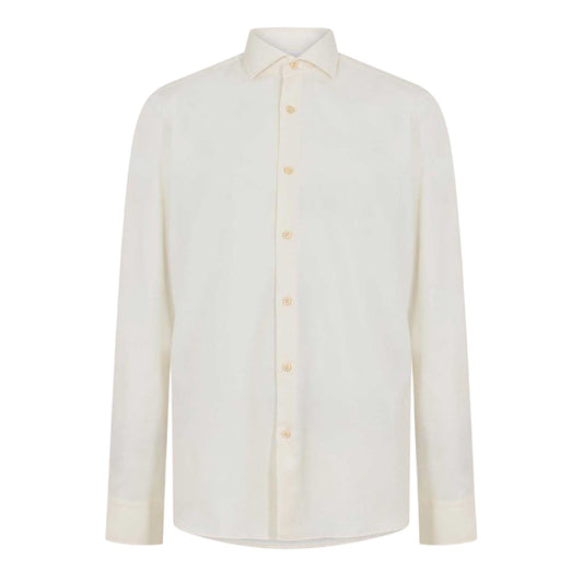 White - Front - Boss Mens Joe Oxford Spread Collar Long-Sleeved Formal Shirt