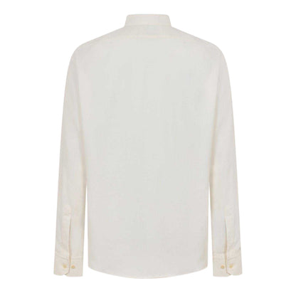 White - Back - Boss Mens Joe Oxford Spread Collar Long-Sleeved Formal Shirt