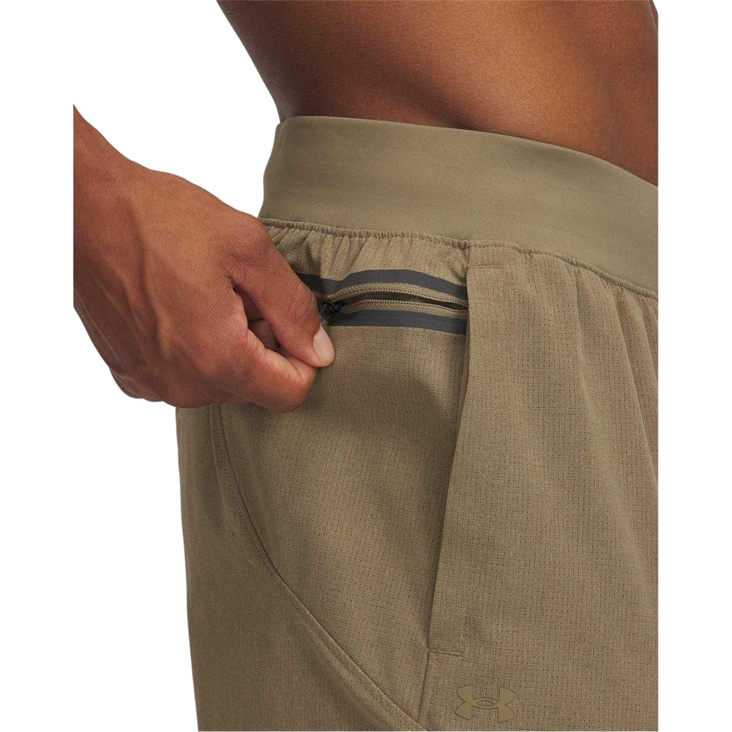 Brown - Side - Under Armour Mens Unstoppable Tapered Slim Jogging Bottoms