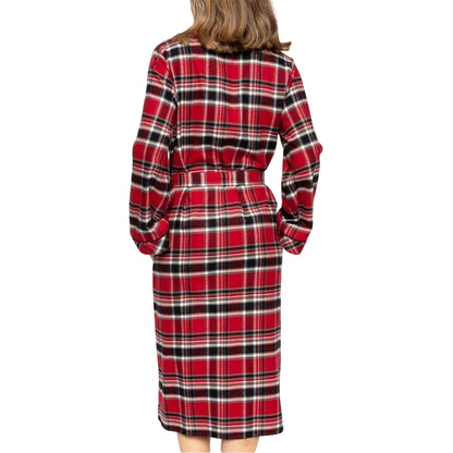 Red-Black - Back - Cyberjammies Womens-Ladies Checked Dressing Gown