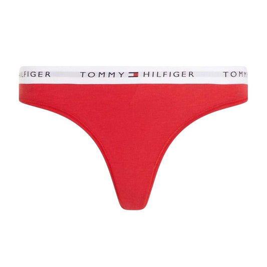 Primary Red - Front - Tommy Hilfiger Womens-Ladies Organic Cotton Thong