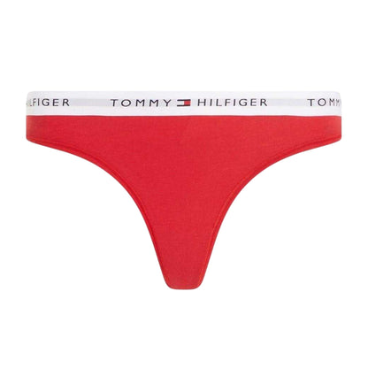Primary Red - Front - Tommy Hilfiger Womens-Ladies Organic Cotton Thong