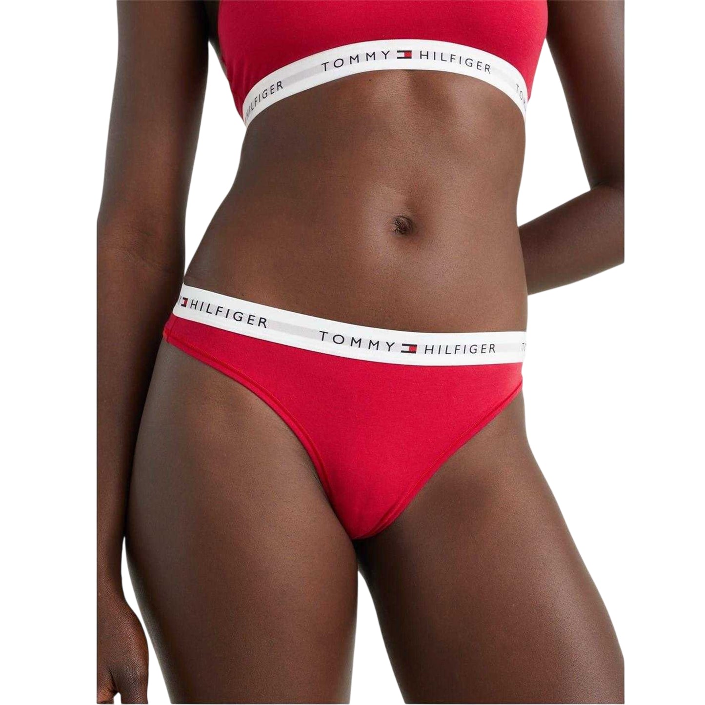 Primary Red - Side - Tommy Hilfiger Womens-Ladies Organic Cotton Thong