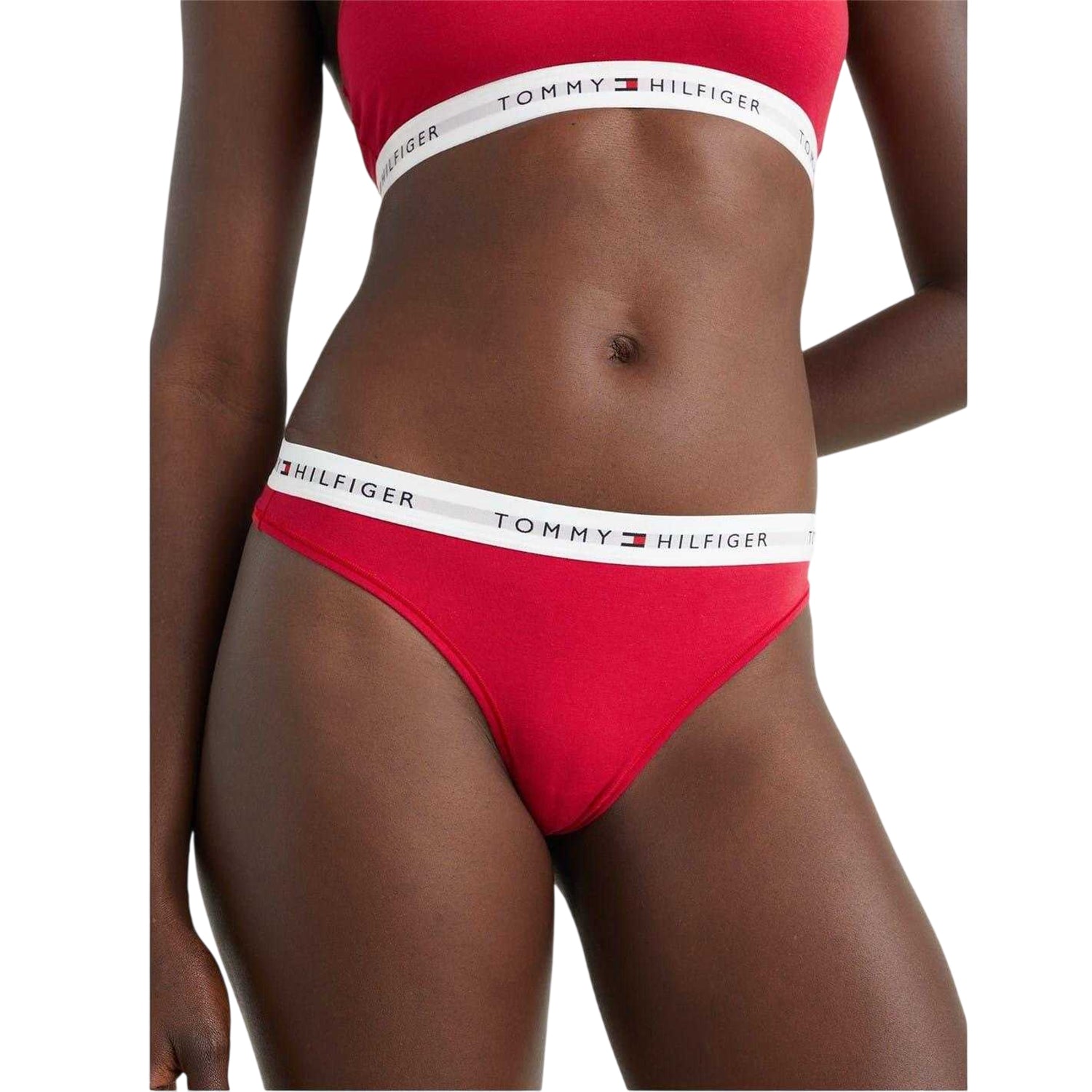 Primary Red - Side - Tommy Hilfiger Womens-Ladies Organic Cotton Thong