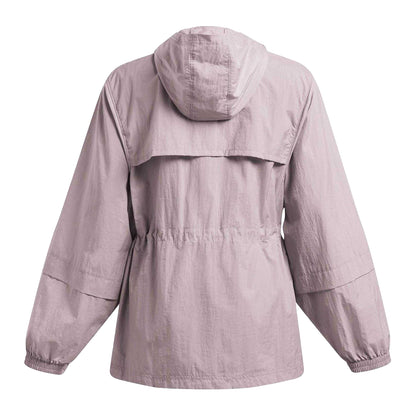 Grey - Back - Under Armour Womens-Ladies Drawstring Waist Windbreaker