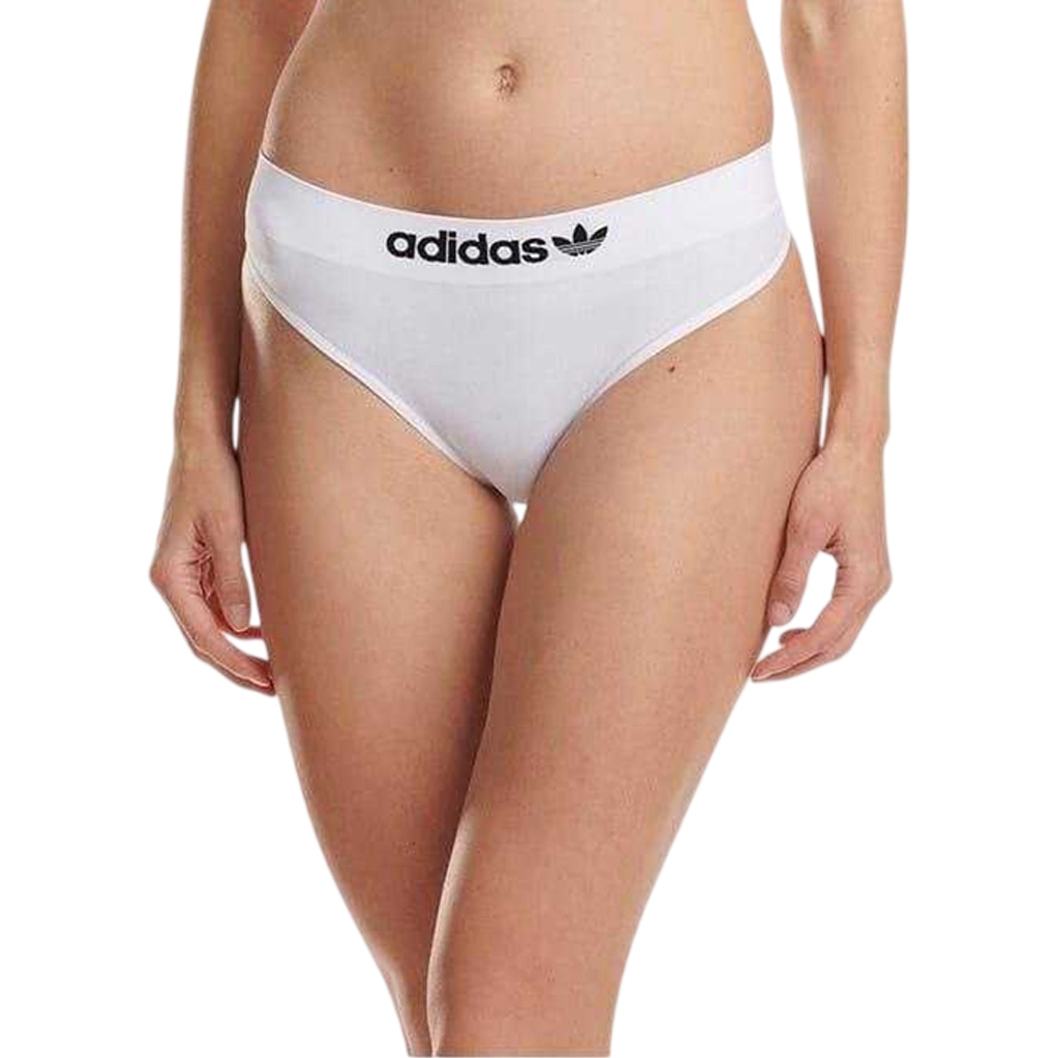 White - Front - Adidas Womens-Ladies Modern Flex Stretch Thong