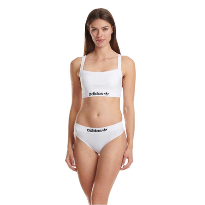 White - Back - Adidas Womens-Ladies Modern Flex Stretch Thong