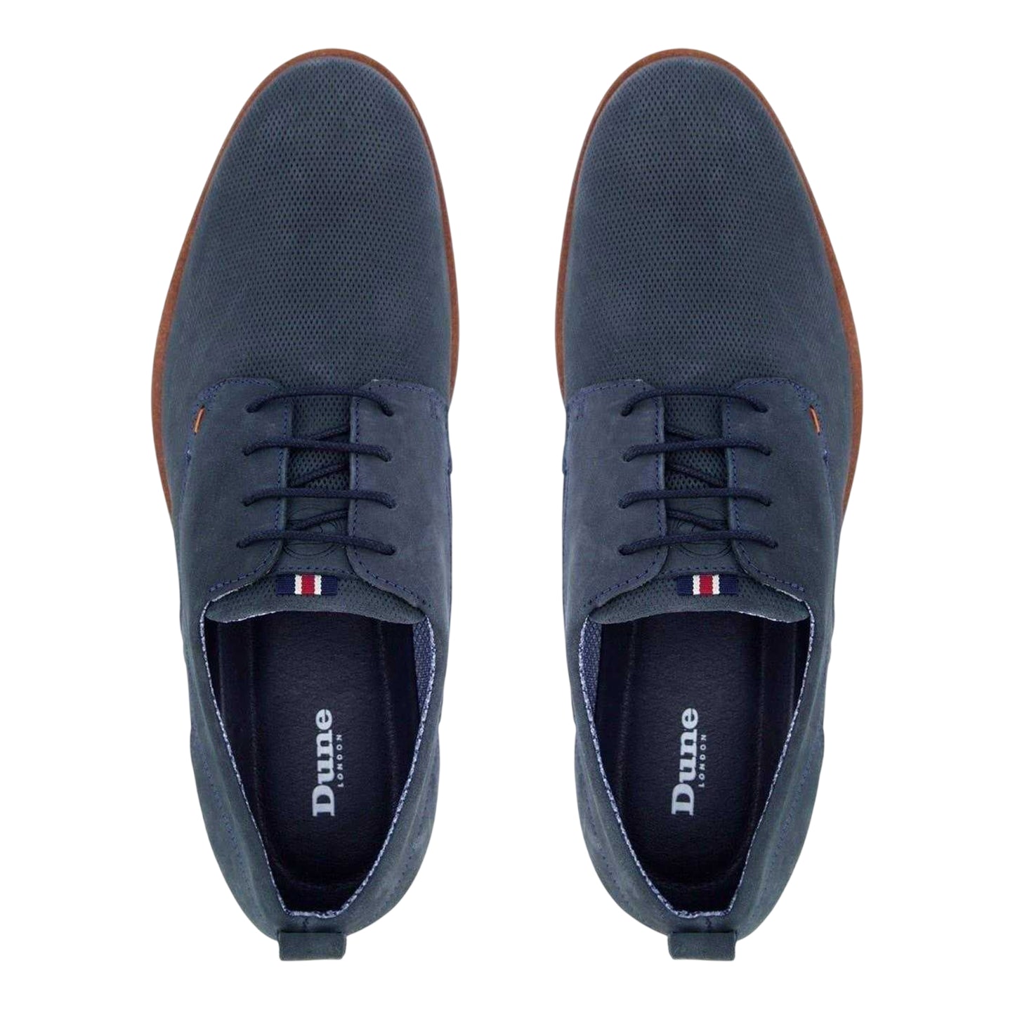 Blue - Side - Dune London Mens Balad Leather Shoes