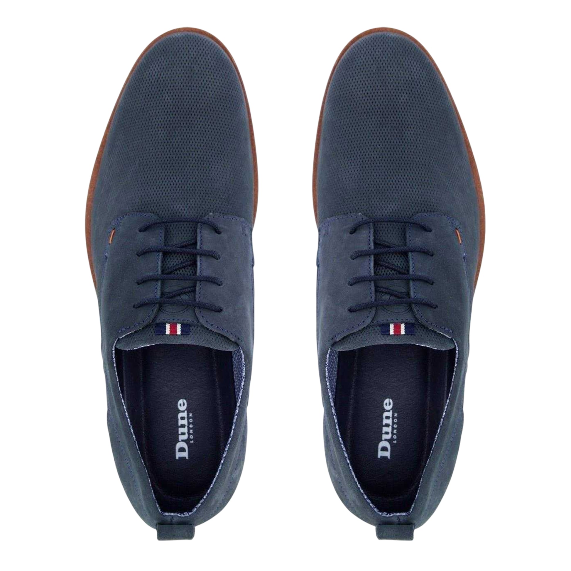 Blue - Side - Dune London Mens Balad Leather Shoes