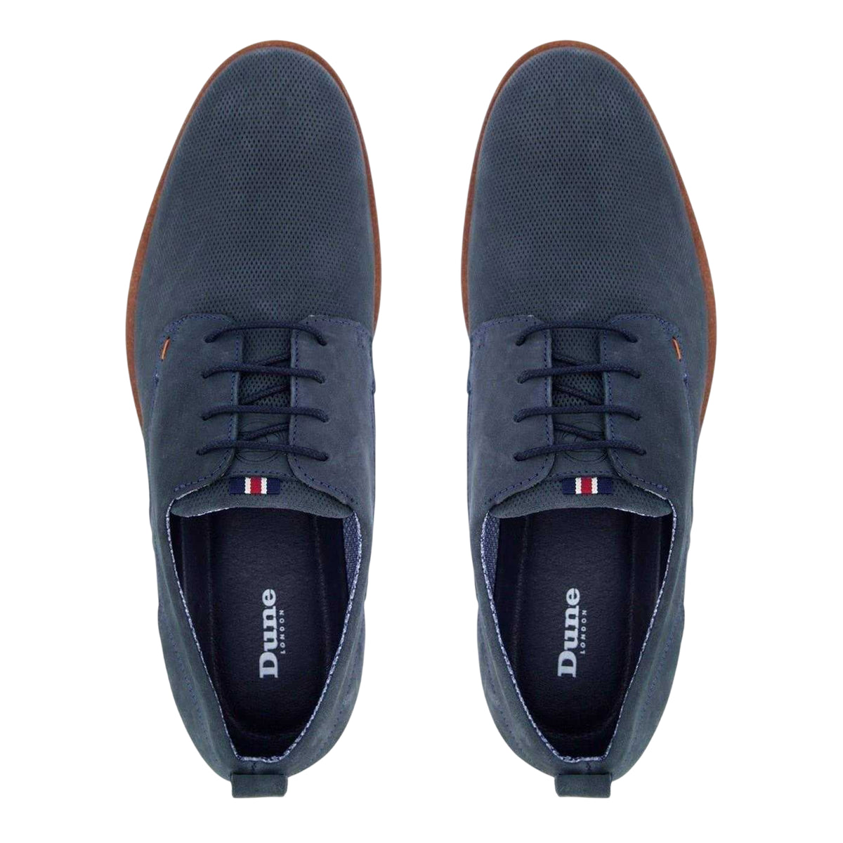 Blue - Side - Dune London Mens Balad Leather Shoes