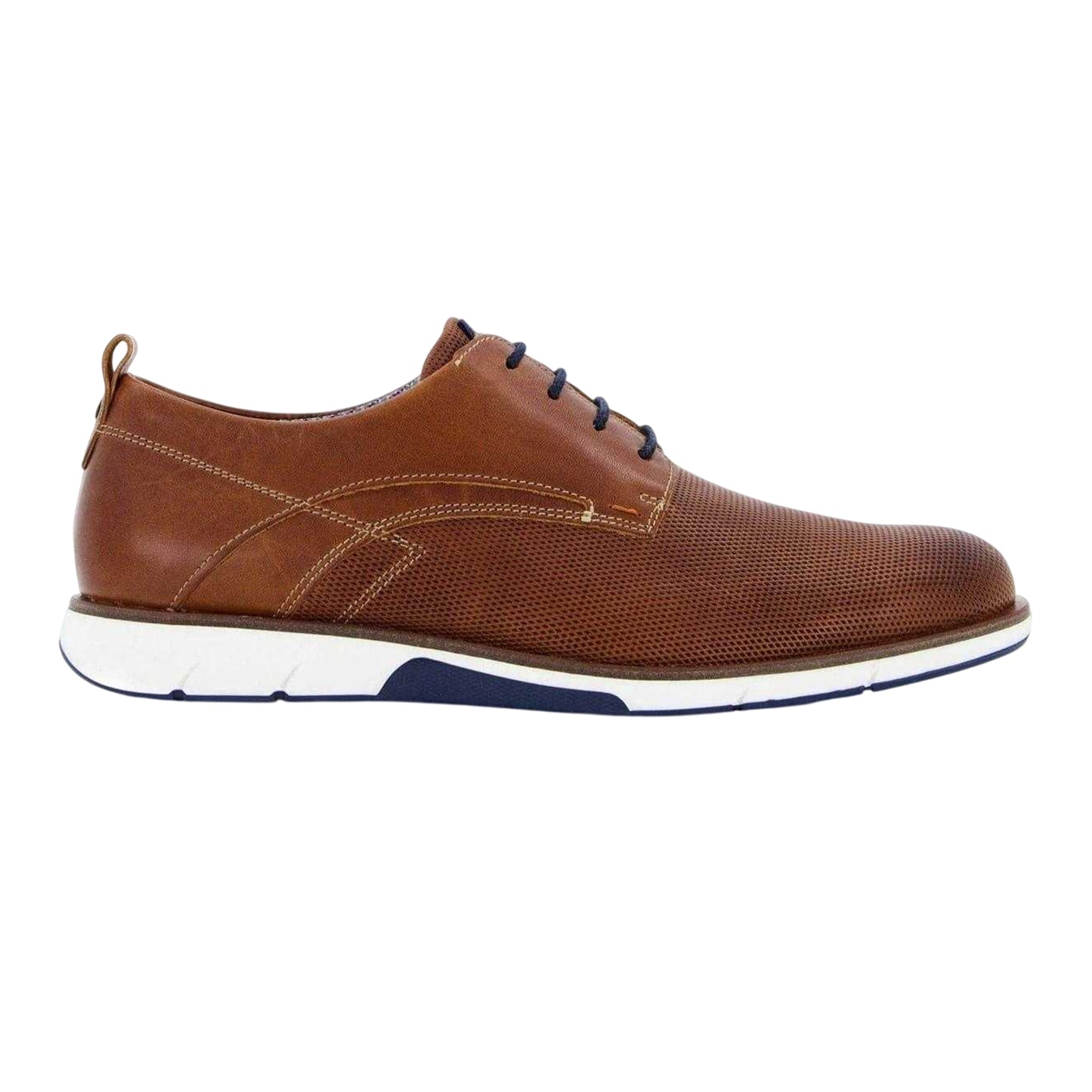 Tan - Front - Dune London Mens Balad Leather Shoes