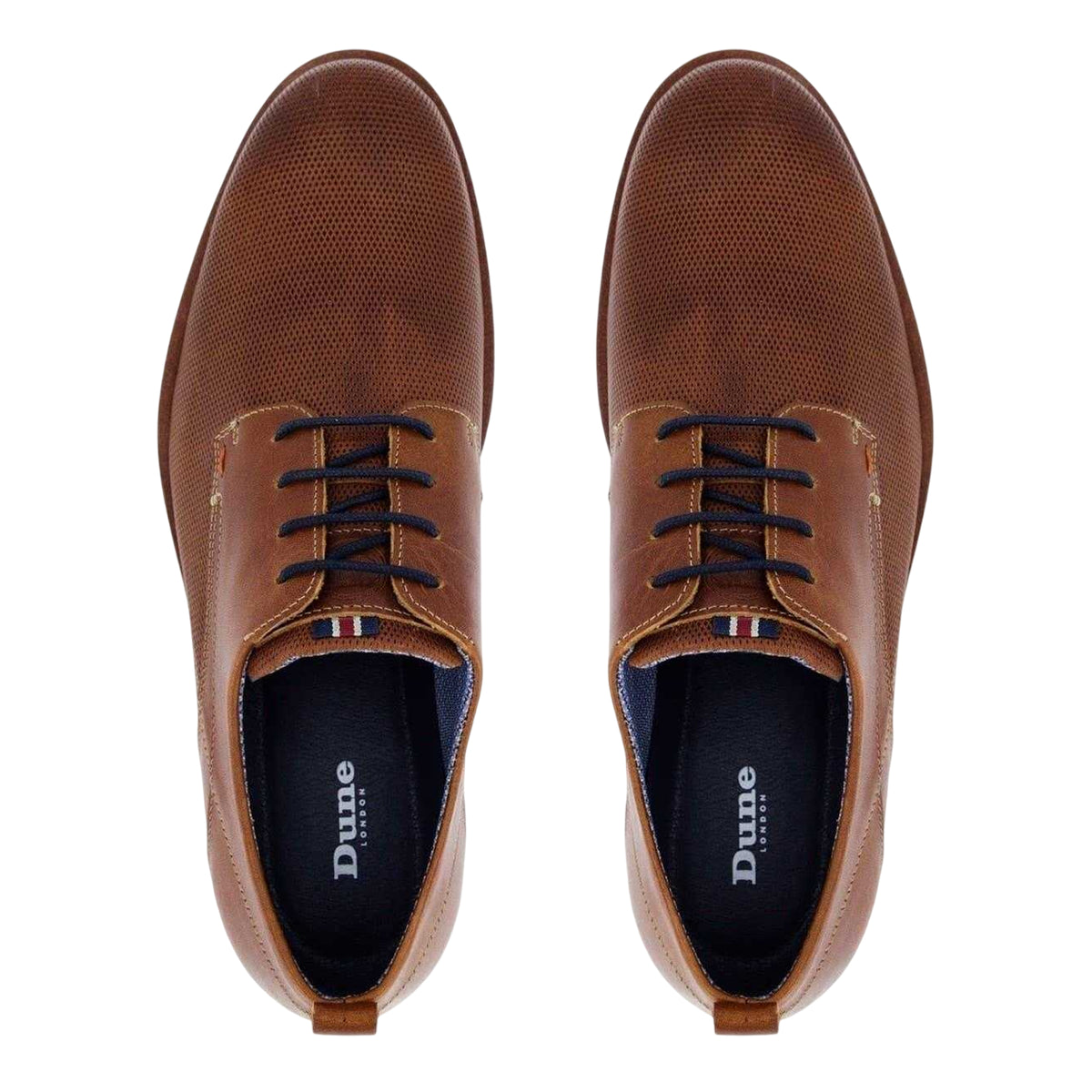 Tan - Side - Dune London Mens Balad Leather Shoes