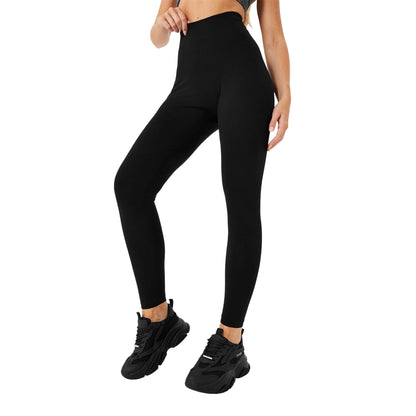 Black - Side - Miso Womens-Ladies High Waist Leggings