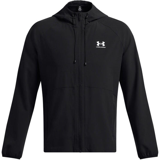 Black-White - Front - Under Armour Mens Two Tone Raglan Hooded Jacket