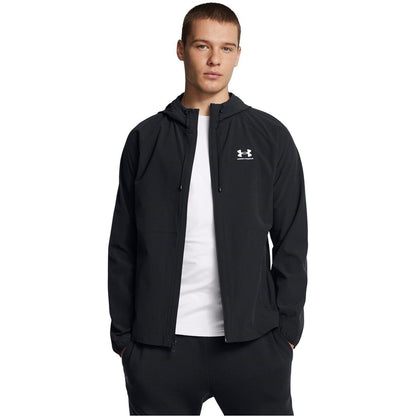 Black-White - Back - Under Armour Mens Two Tone Raglan Hooded Jacket