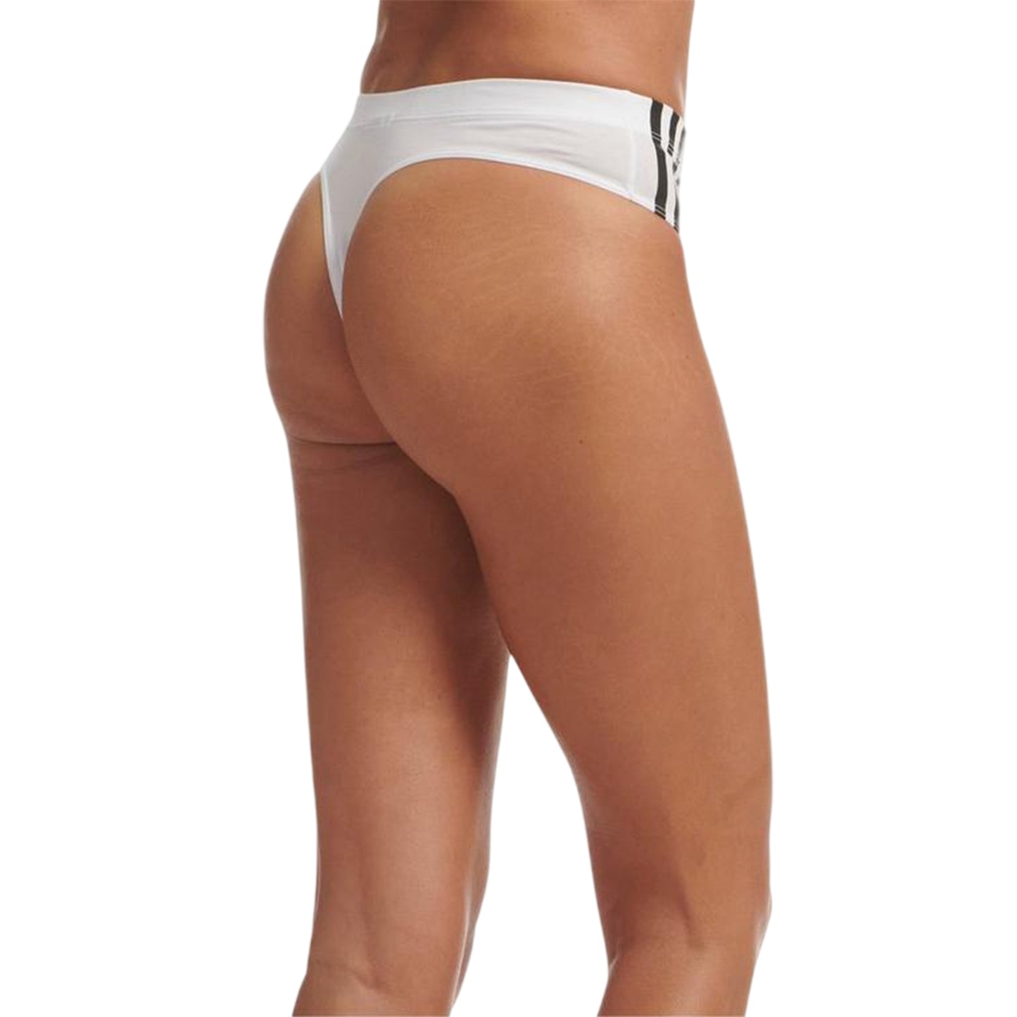White - Back - Adidas Womens-Ladies Adicolor Flex 3 Stripes Thong