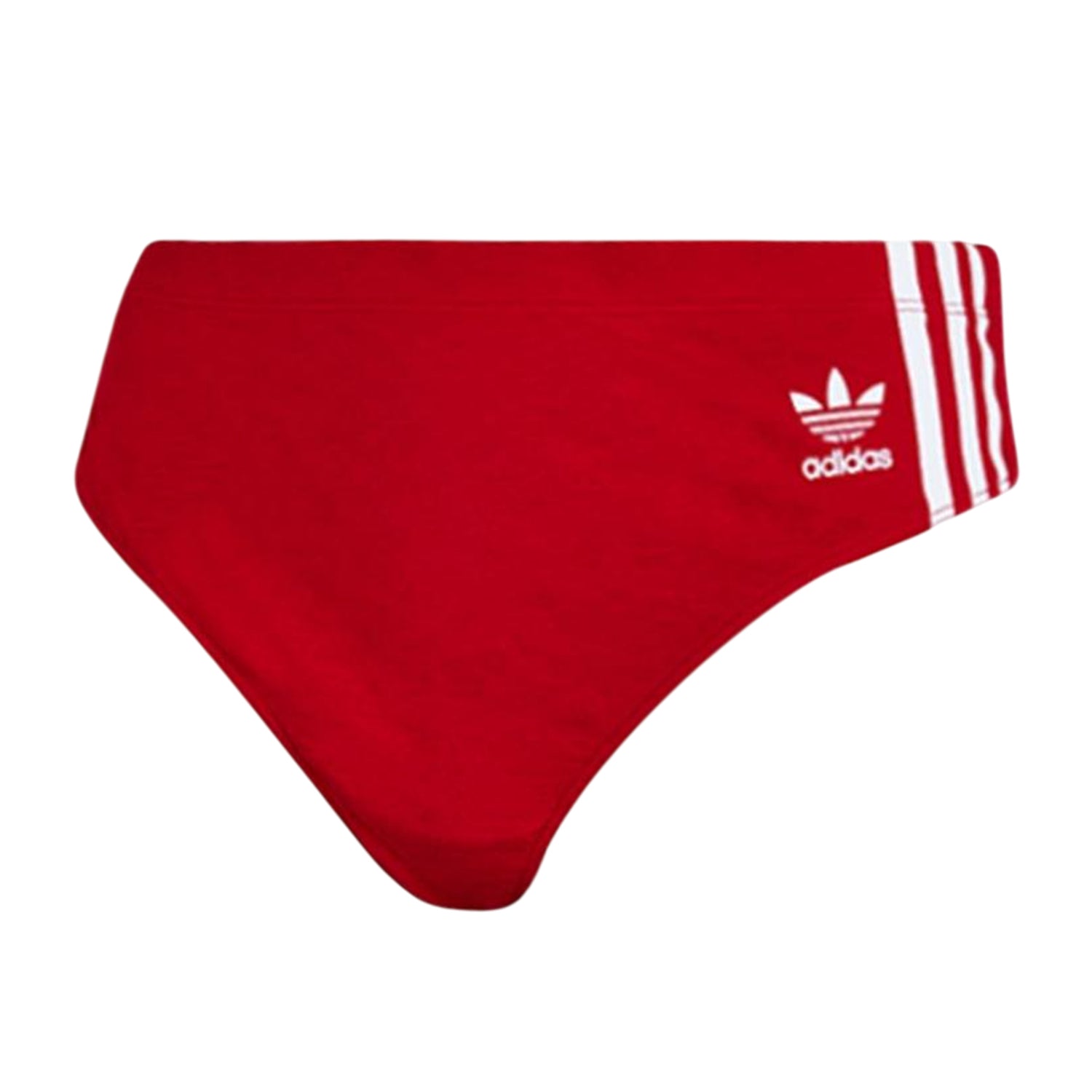 Red - Side - Adidas Womens-Ladies Adicolor Flex 3 Stripes Thong
