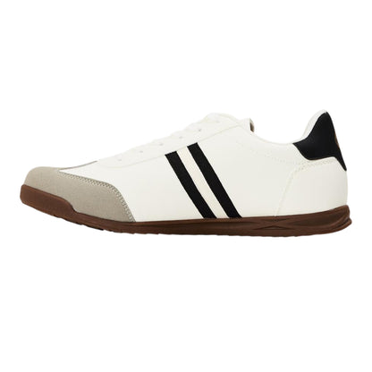 White-Black - Back - Lambretta Mens Tackle Lace Up Trainers