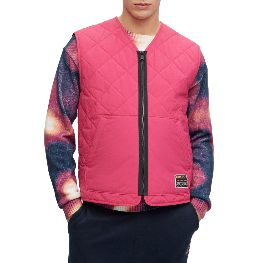 Pink - Side - Boss Mens Okella Gilet