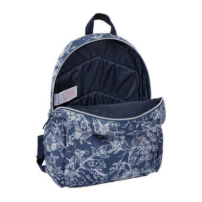 Blue - Side - Hot Tuna Floral All-Over Print Backpack