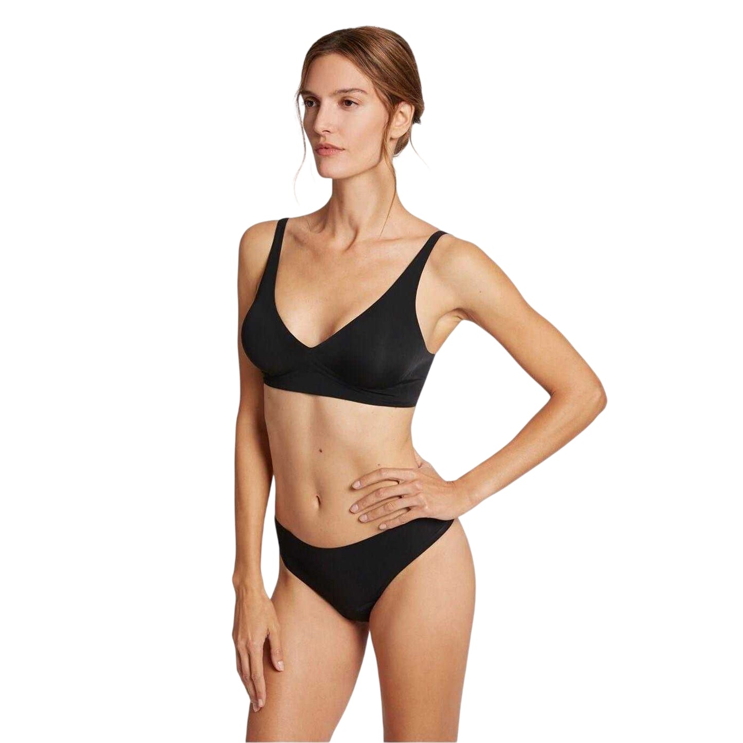 Black - Side - Wolf Womens-Ladies Seamless Thong