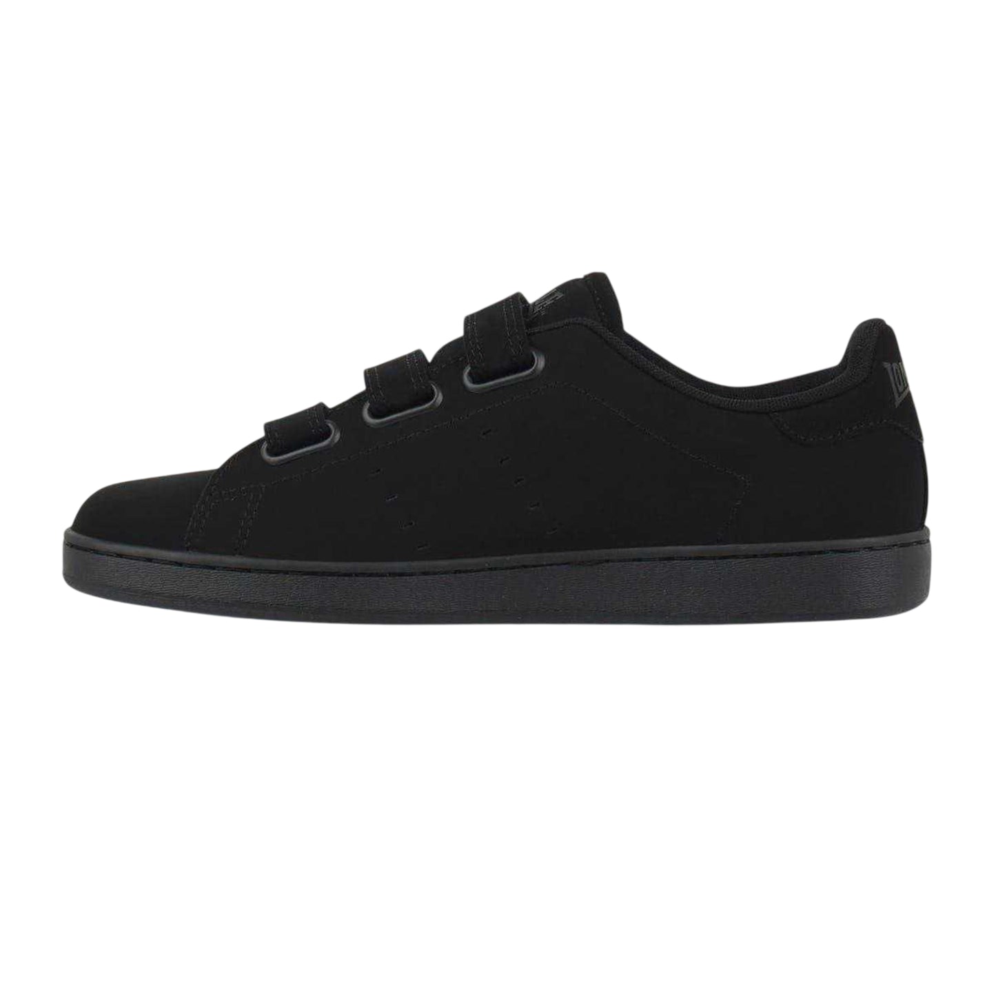 Black - Back - Lonsdale Mens Leyton Triple Strap Flat Trainers