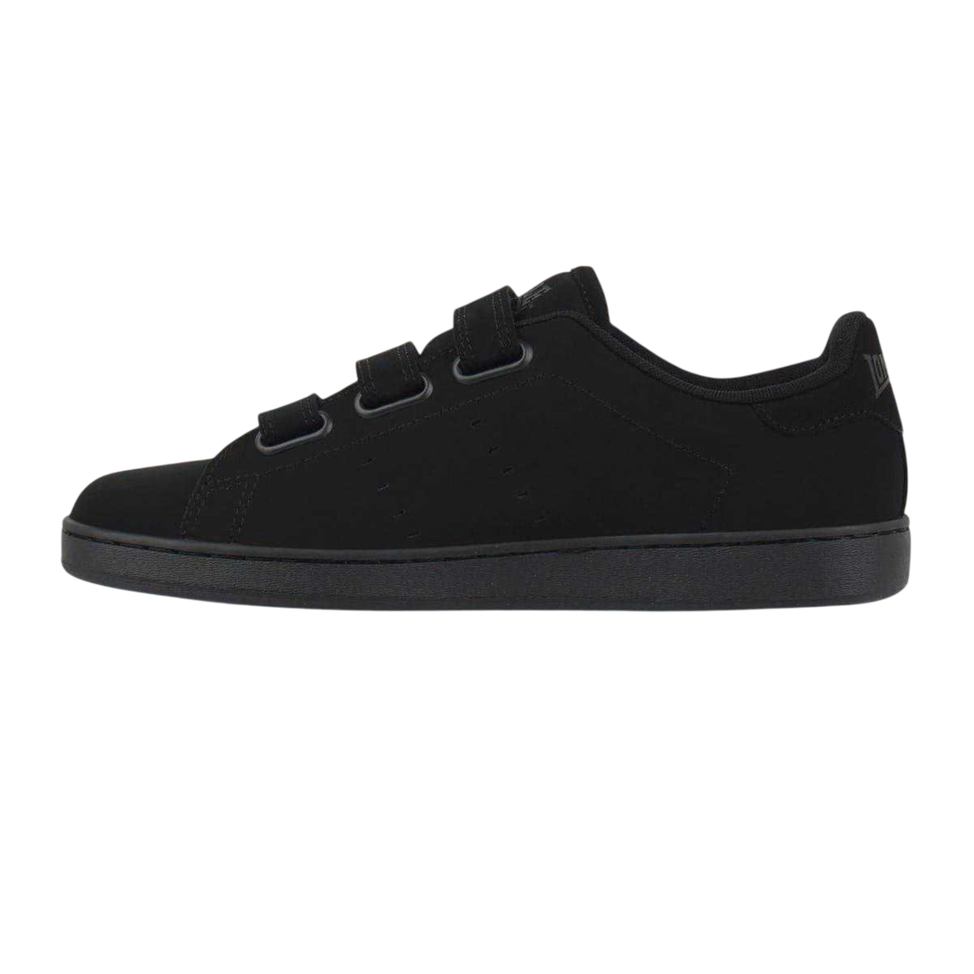 Black - Back - Lonsdale Mens Leyton Triple Strap Flat Trainers