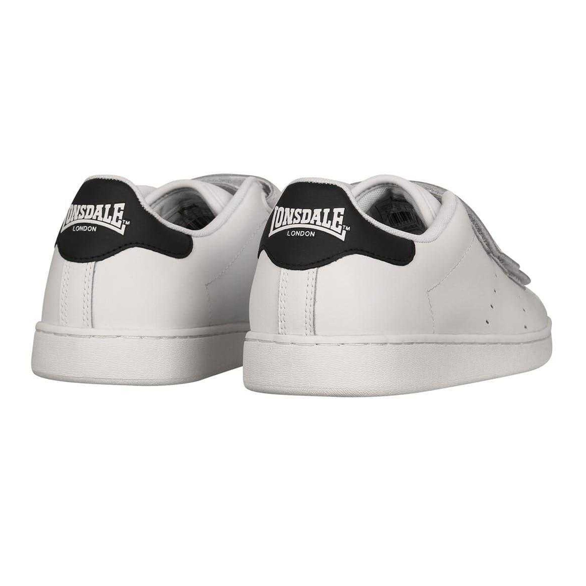 White-Navy - Back - Lonsdale Mens Leyton Triple Strap Flat Trainers