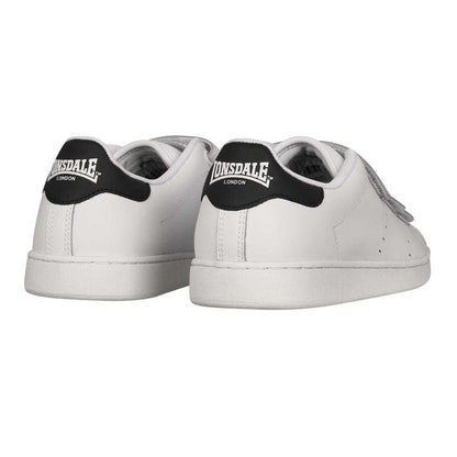 White-Navy - Back - Lonsdale Mens Leyton Triple Strap Flat Trainers