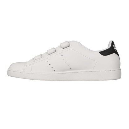 White-Navy - Side - Lonsdale Mens Leyton Triple Strap Flat Trainers