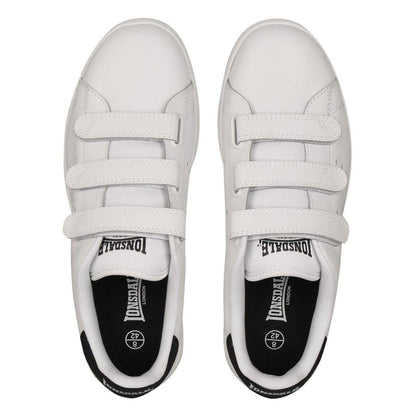White-Navy - Lifestyle - Lonsdale Mens Leyton Triple Strap Flat Trainers