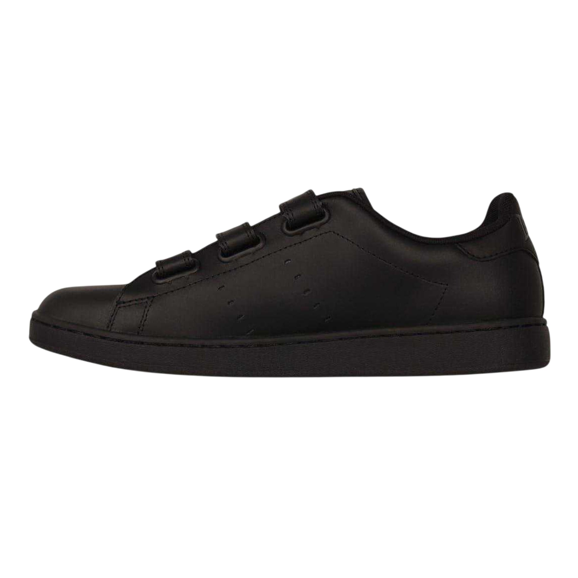 Black-Black - Side - Lonsdale Mens Leyton Triple Strap Flat Trainers
