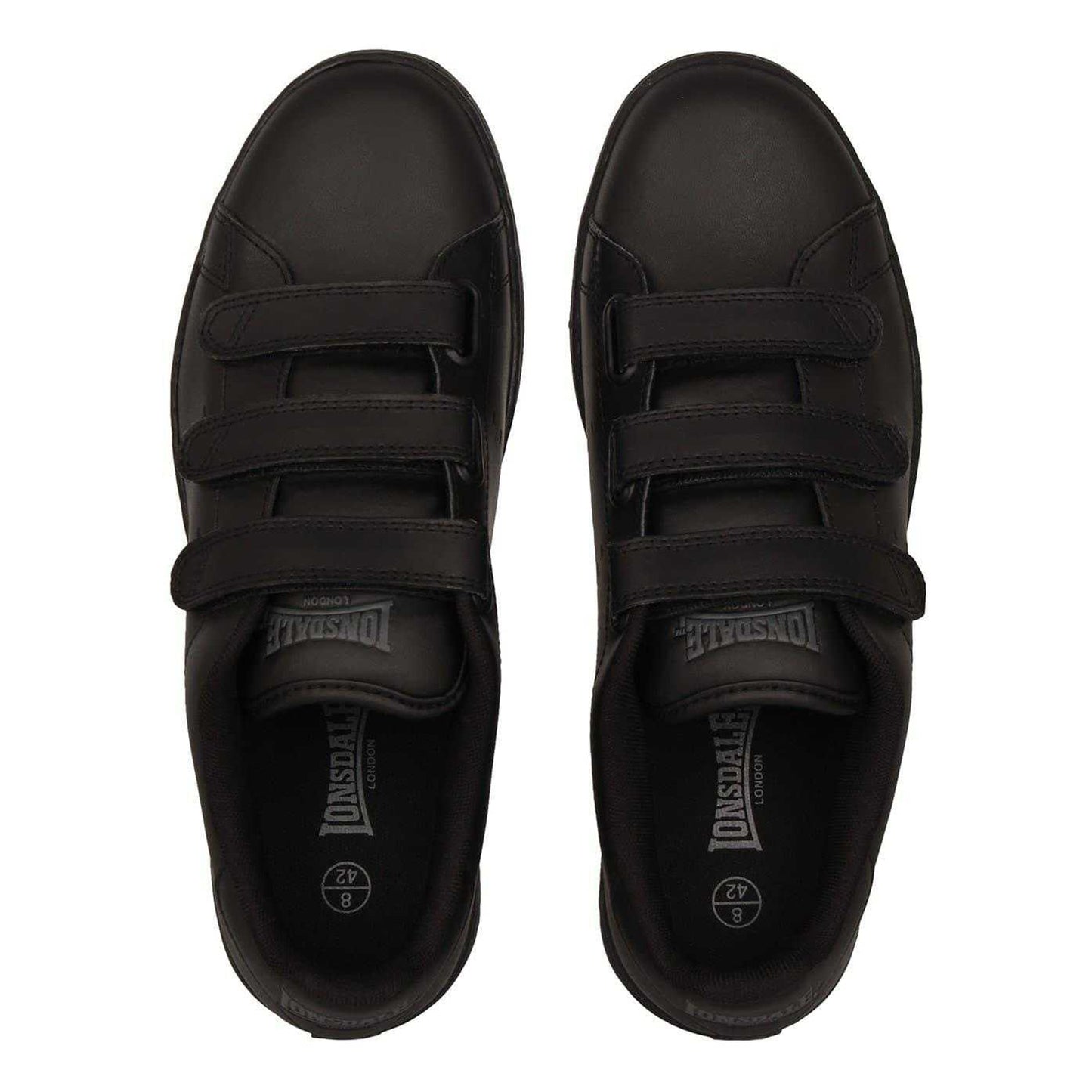 Black-Black - Lifestyle - Lonsdale Mens Leyton Triple Strap Flat Trainers