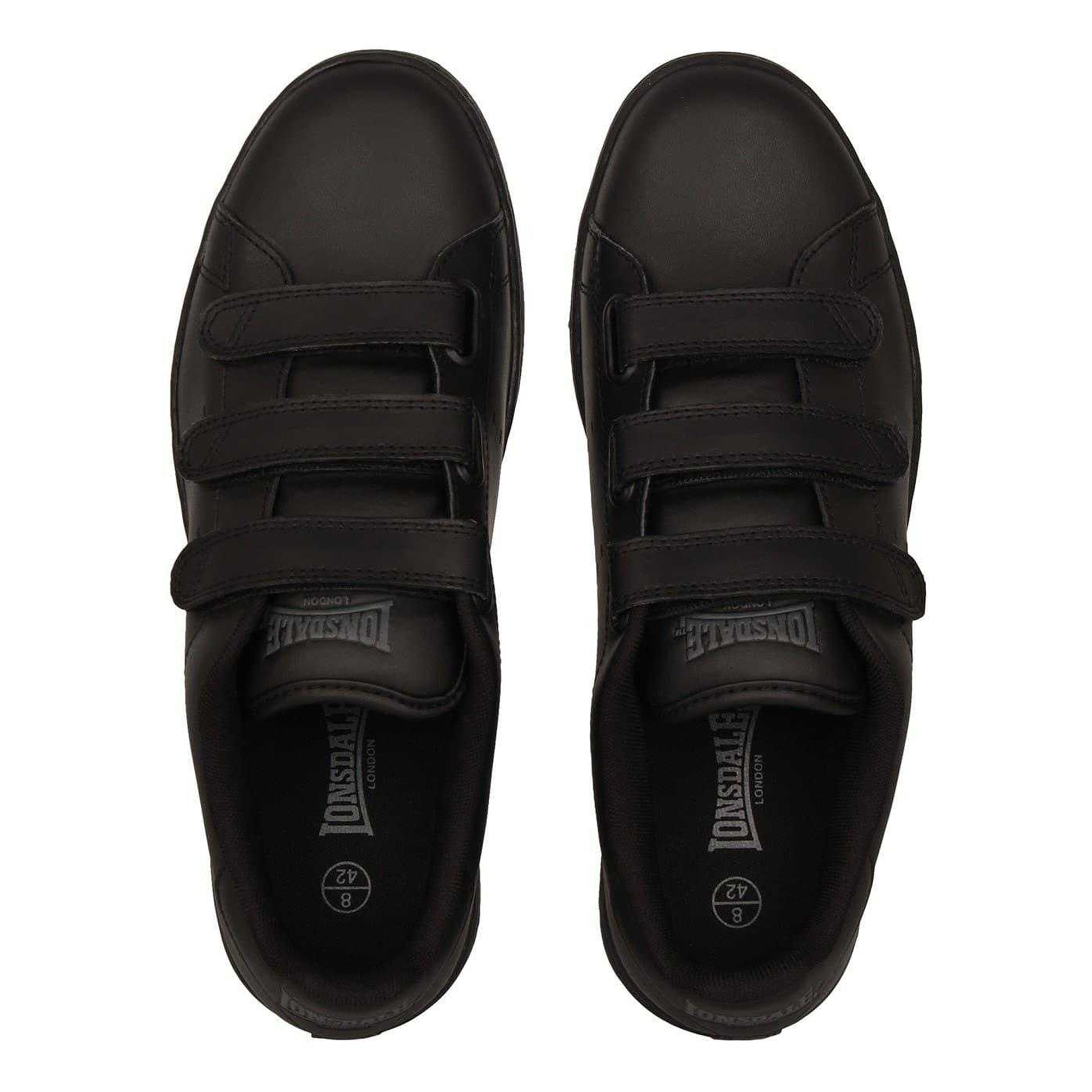 Black-Black - Lifestyle - Lonsdale Mens Leyton Triple Strap Flat Trainers