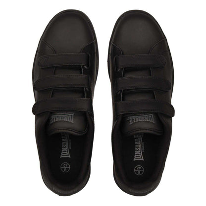 Black-Black - Lifestyle - Lonsdale Mens Leyton Triple Strap Flat Trainers