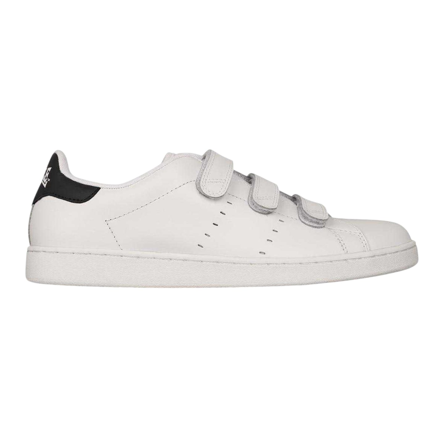 White-Navy - Front - Lonsdale Mens Leyton Triple Strap Flat Trainers
