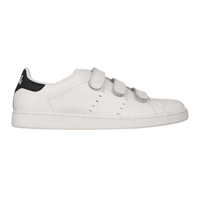 White-Navy - Front - Lonsdale Mens Leyton Triple Strap Flat Trainers