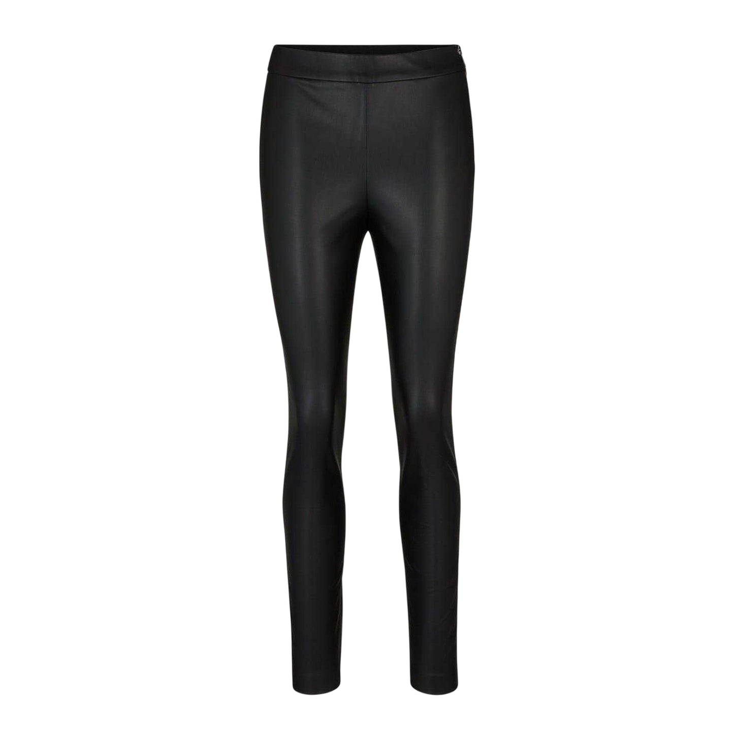 Black - Front - Boss Womens-Ladies Taslimah Wet Look Skinny Trousers