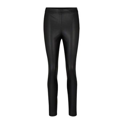 Black - Front - Boss Womens-Ladies Taslimah Wet Look Skinny Trousers