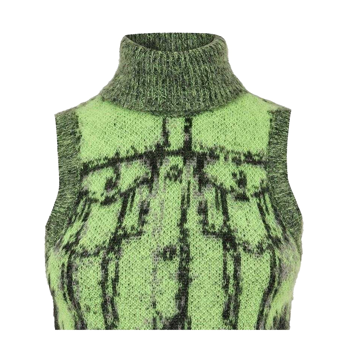 Lime Punch - Back - Diesel Womens-Ladies Sifnos Abstract Knitted Turtle Neck Vest Top