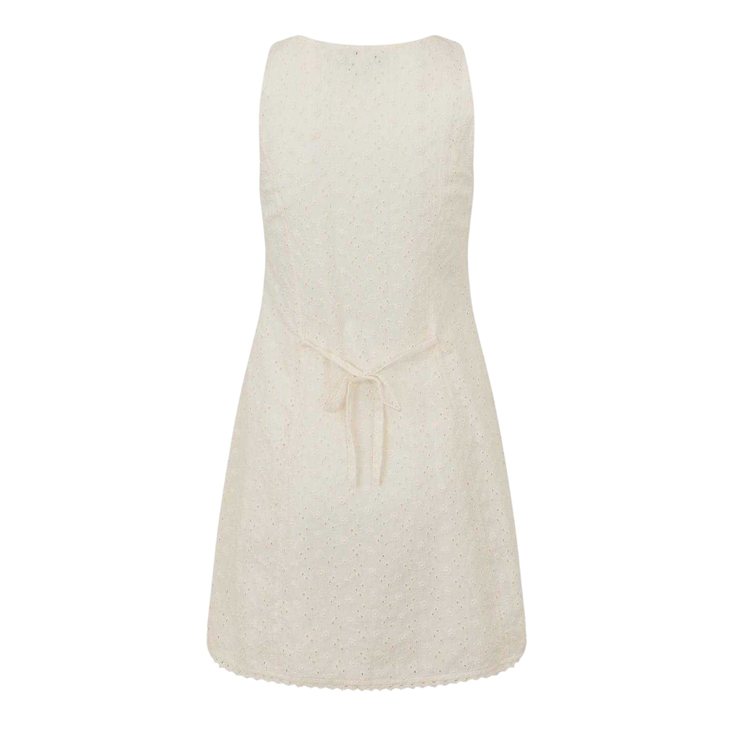 Vintage White - Back - Jack Wills Womens-Ladies Broderie Crochet Detail Summer Mini Dress
