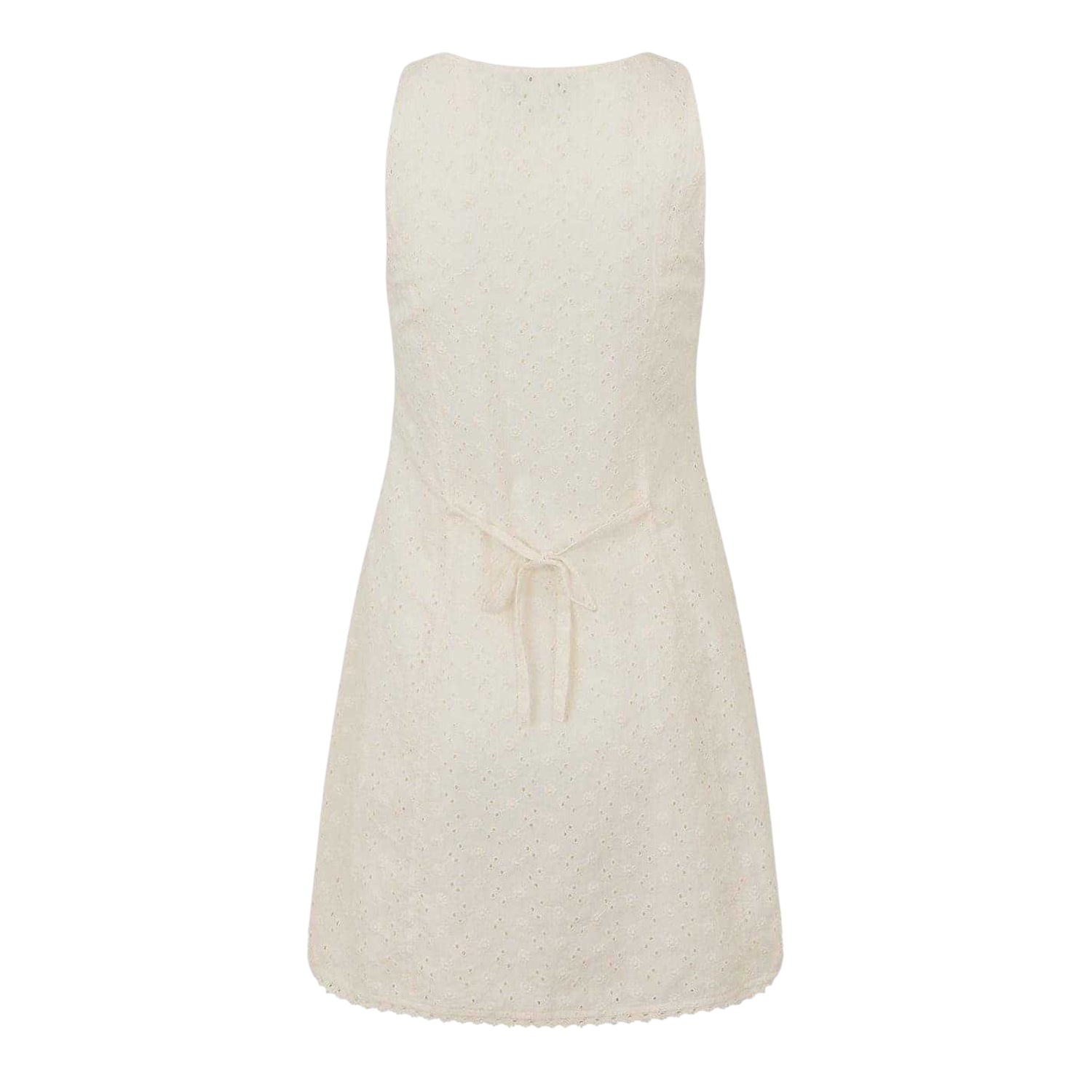 Vintage White - Back - Jack Wills Womens-Ladies Broderie Crochet Detail Summer Mini Dress