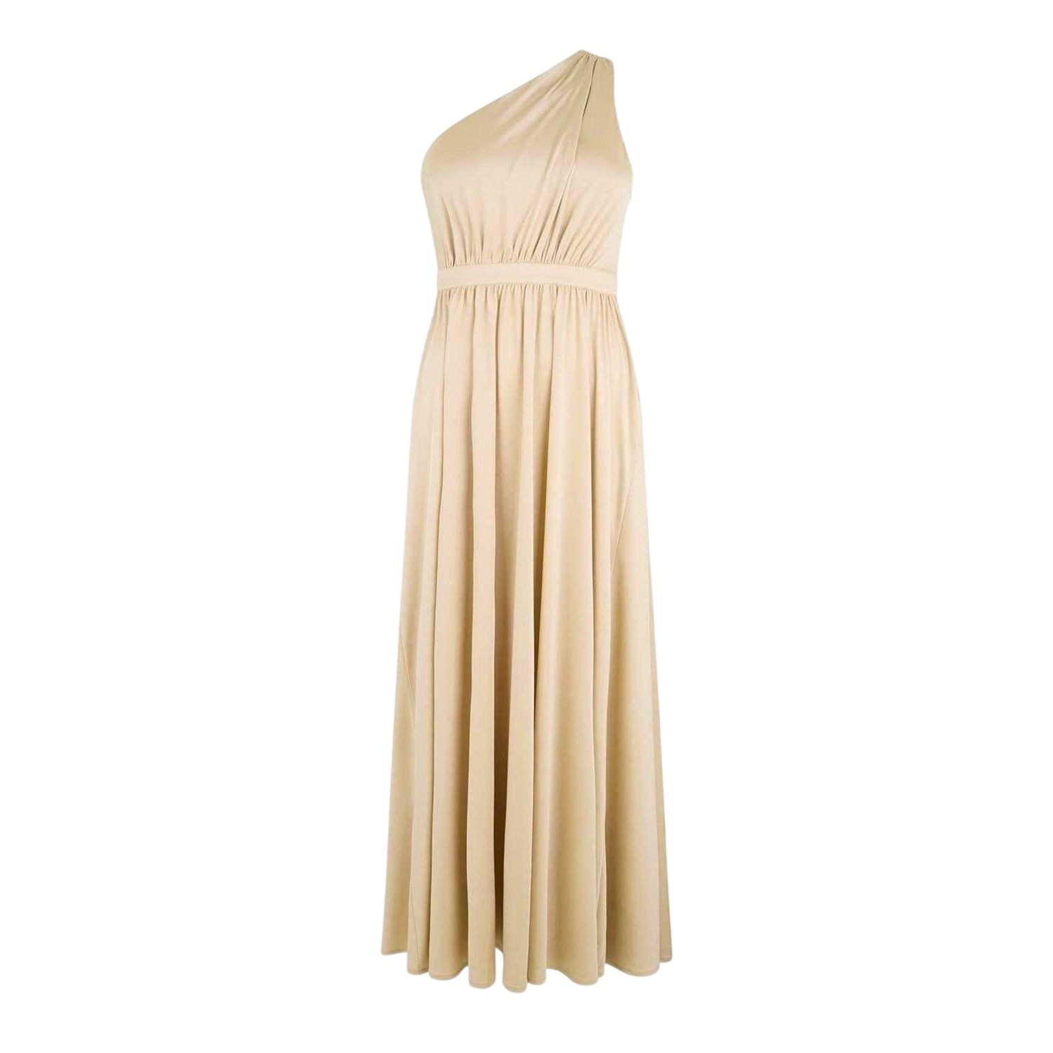 Champagne - Front - Biba Womens-Ladies One Shoulder Wedding Maxi Dress